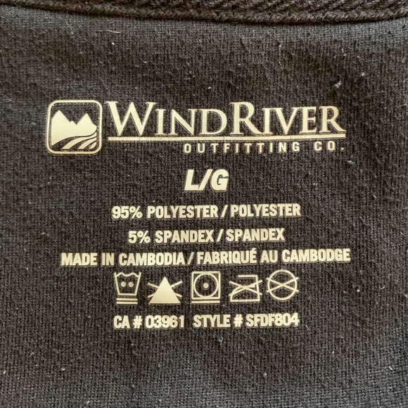 WindRiver Large Black Quarter Zip Jacket - Picture 2 of 2